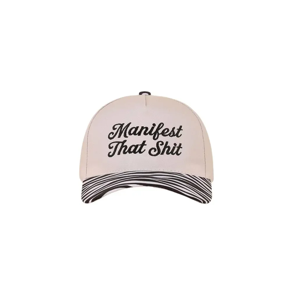 Manifest That Shit Two Tone Snapback Hat: ZEBRA / 1(ONE SIZE)
